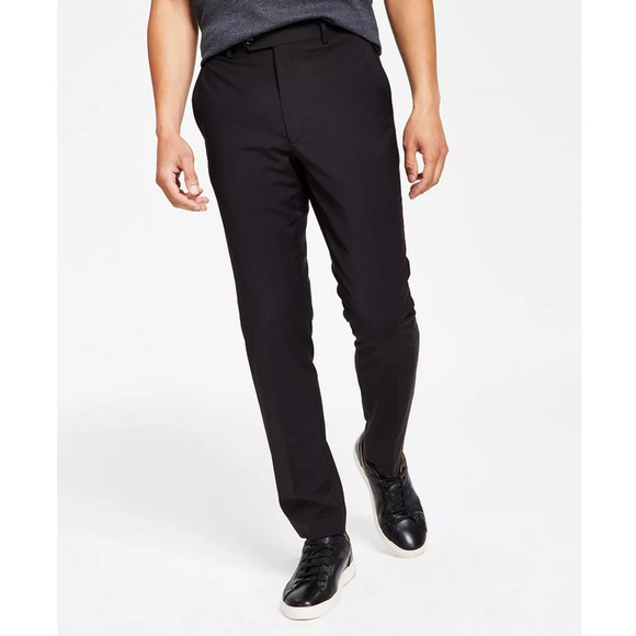 Calvin Klein Men Skinny-Fit Extra Slim Suit Pants Black Size 34X32
